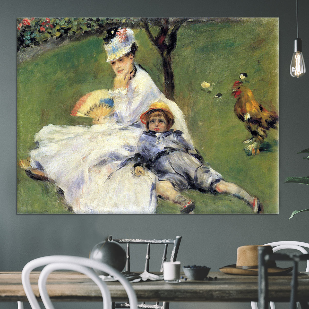 Camille Monet and her son Jean in the garden of Argenteuil by Renoir Canvas Print or Poster - Canvas Art Rocks - 3