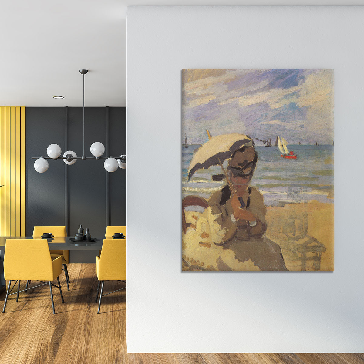 Camille Monet on the beach at Trouville by Monet Canvas Print or Poster - Canvas Art Rocks - 4