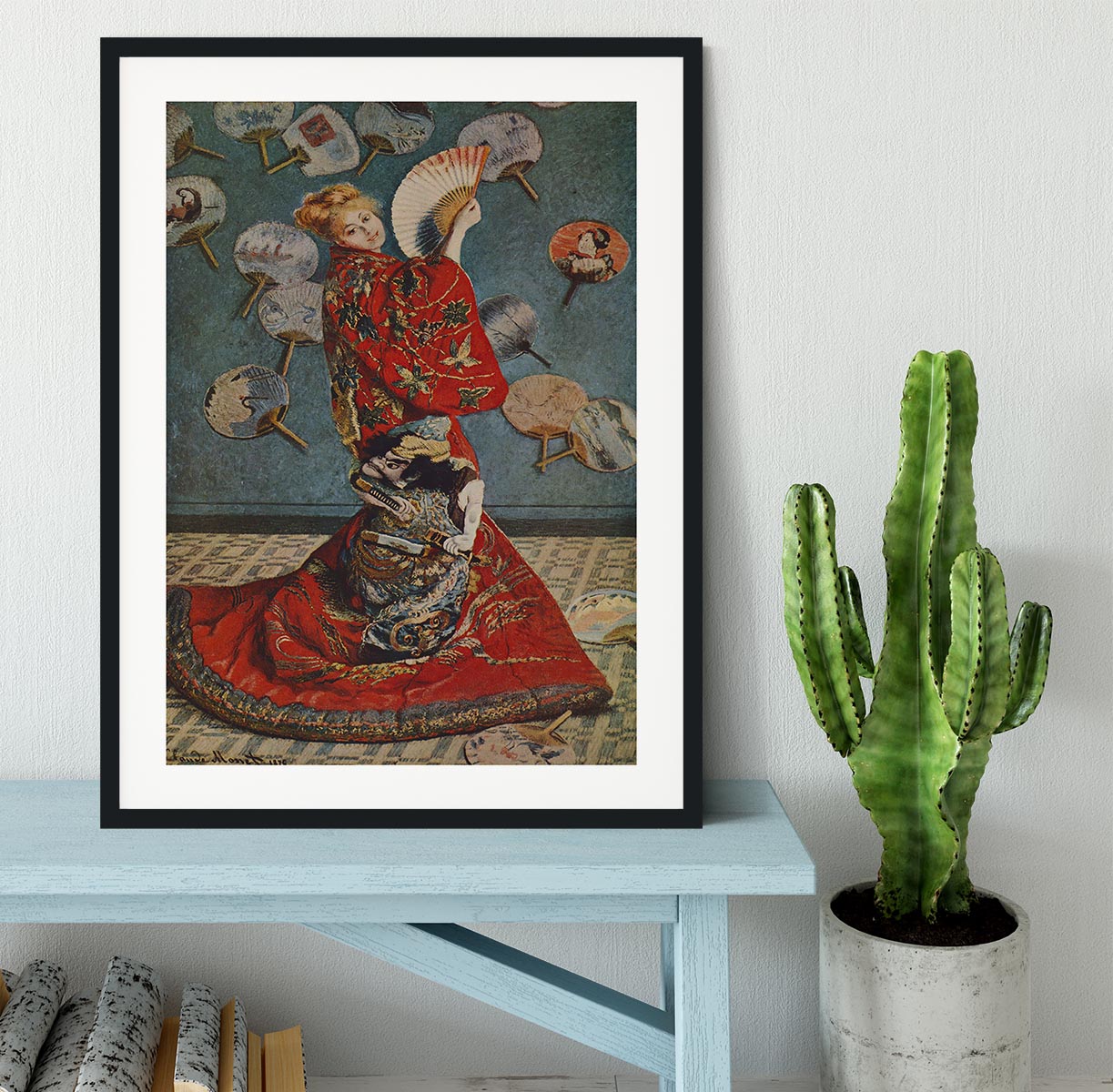Camille in Japanese dress by Monet Framed Print - Canvas Art Rocks - 1