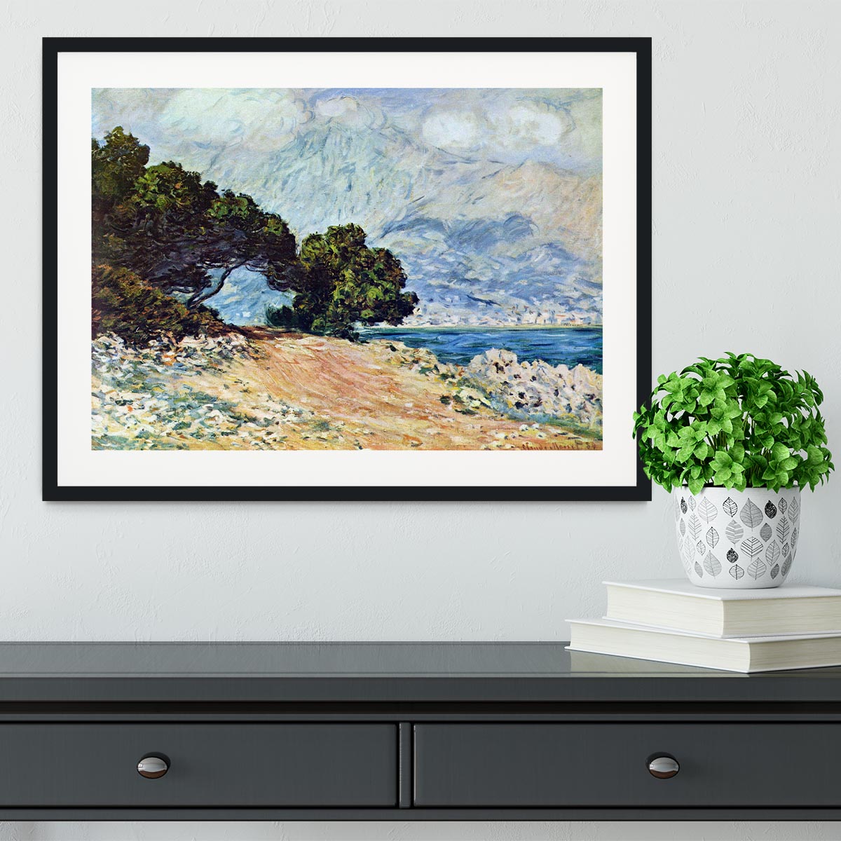 Cape Martin in Menton by Monet Framed Print - Canvas Art Rocks - 1