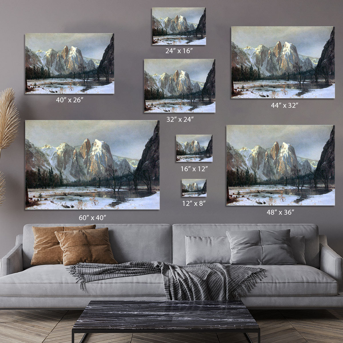 Cathedral Rocks Yosemite by Bierstadt Canvas Print or Poster - Canvas Art Rocks - 7