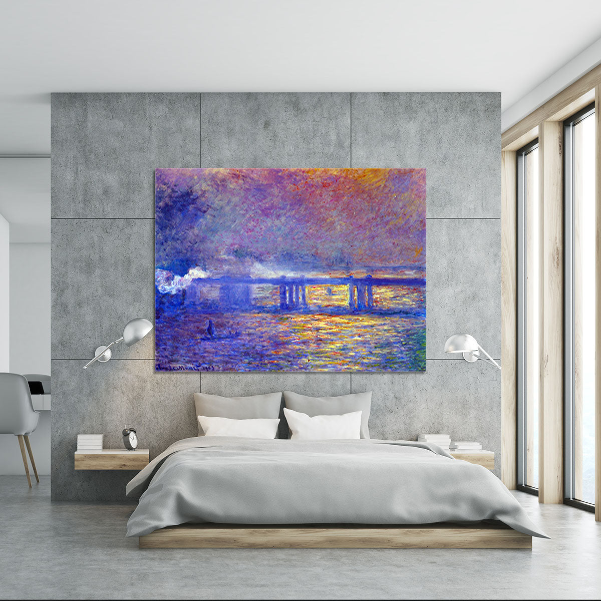 Charing cross bridge by Monet Canvas Print or Poster - Canvas Art Rocks - 5