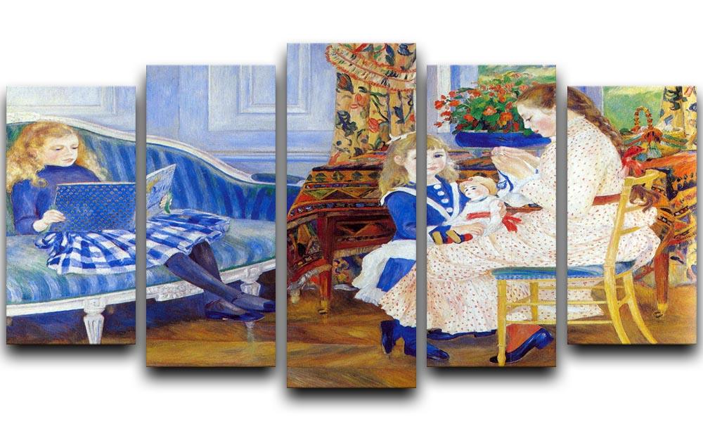 Children in the afternoon in Wargemont by Renoir 5 Split Panel Canvas - Canvas Art Rocks - 1