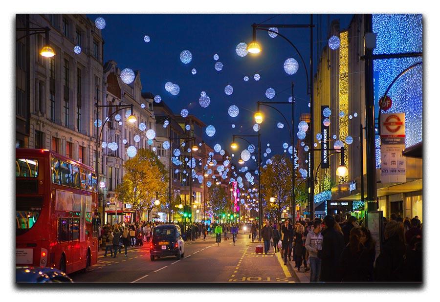 Christmas lights on Oxford street Canvas Print or Poster - Canvas Art Rocks - 1