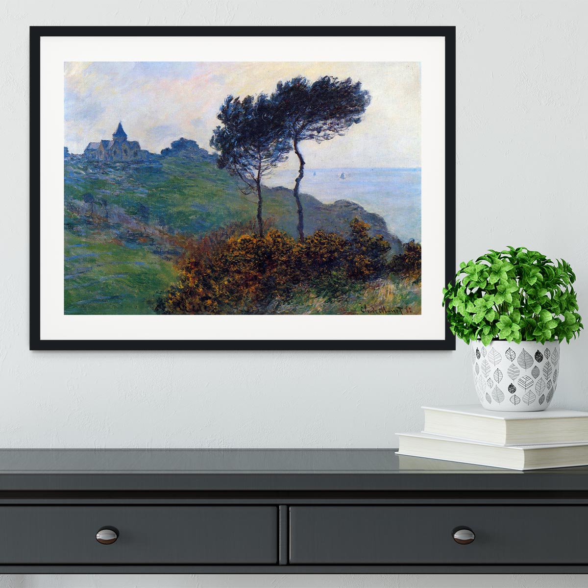 Church at Varengeville by Monet Framed Print - Canvas Art Rocks - 1