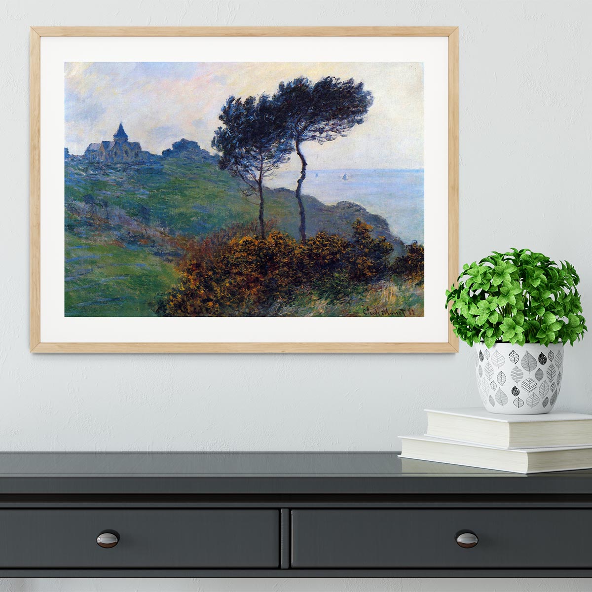 Church at Varengeville by Monet Framed Print - Canvas Art Rocks - 3