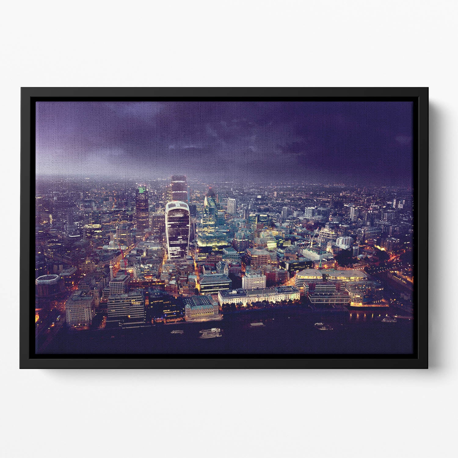 City of London At Sunset Floating Framed Canvas