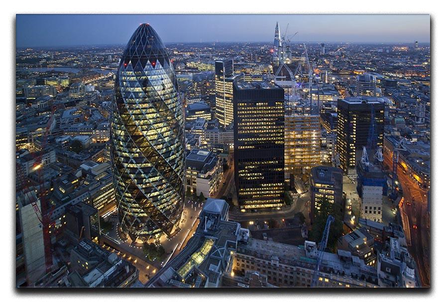 City of London lit up at night Canvas Print or Poster - Canvas Art Rocks - 1