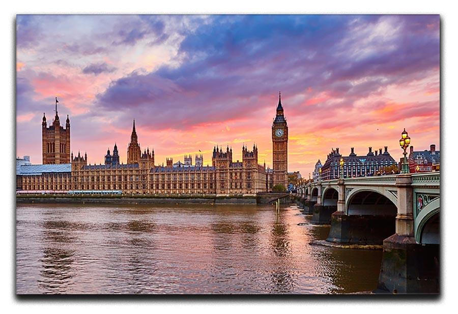 Cityscape of Big Ben and Westminster Bridge Canvas Print or Poster - Canvas Art Rocks - 1
