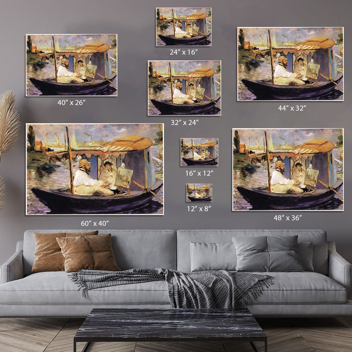 Claude Monet Dans Son Bateau Atelier 1874 by Manet Canvas Print or Poster - Canvas Art Rocks - 7