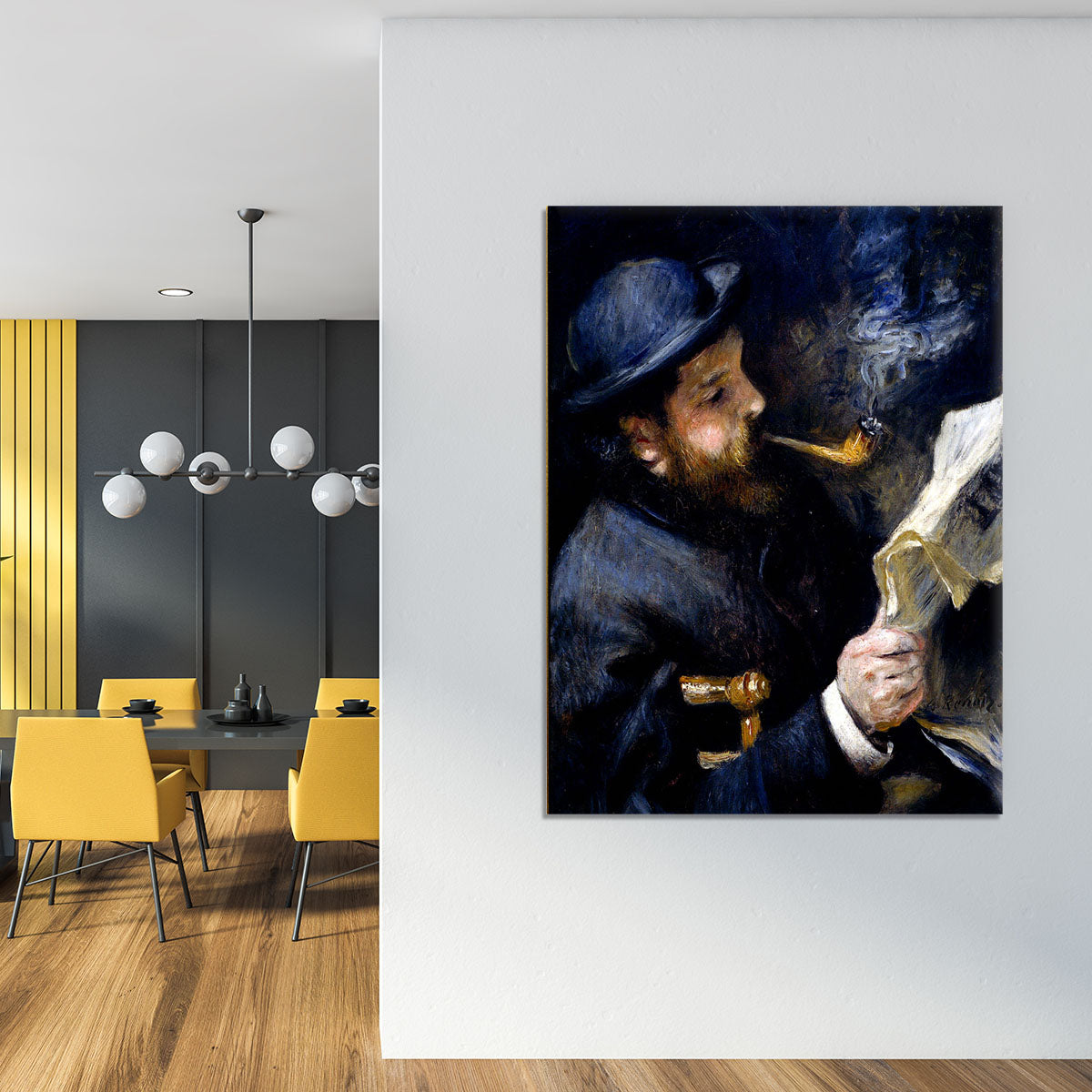 Claude Monet Reading A Newspaper by Renoir Canvas Print or Poster - Canvas Art Rocks - 4