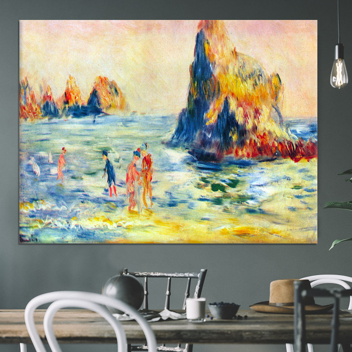 Cliffs at Guernsey by Renoir Canvas Print or Poster - Canvas Art Rocks - 3