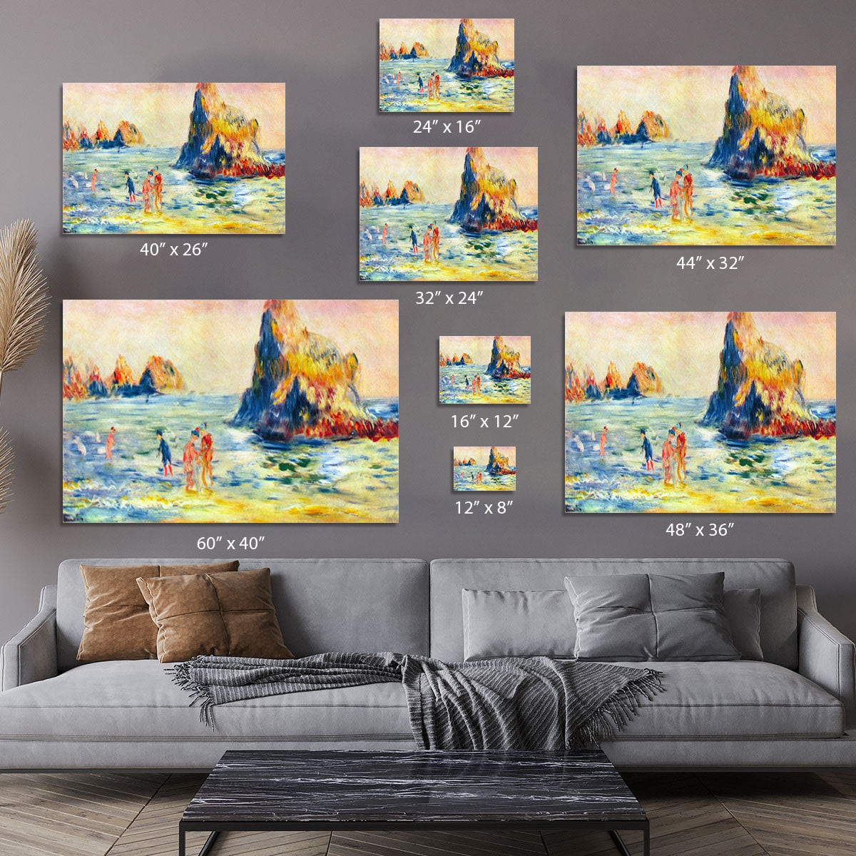 Cliffs at Guernsey by Renoir Canvas Print or Poster - Canvas Art Rocks - 7