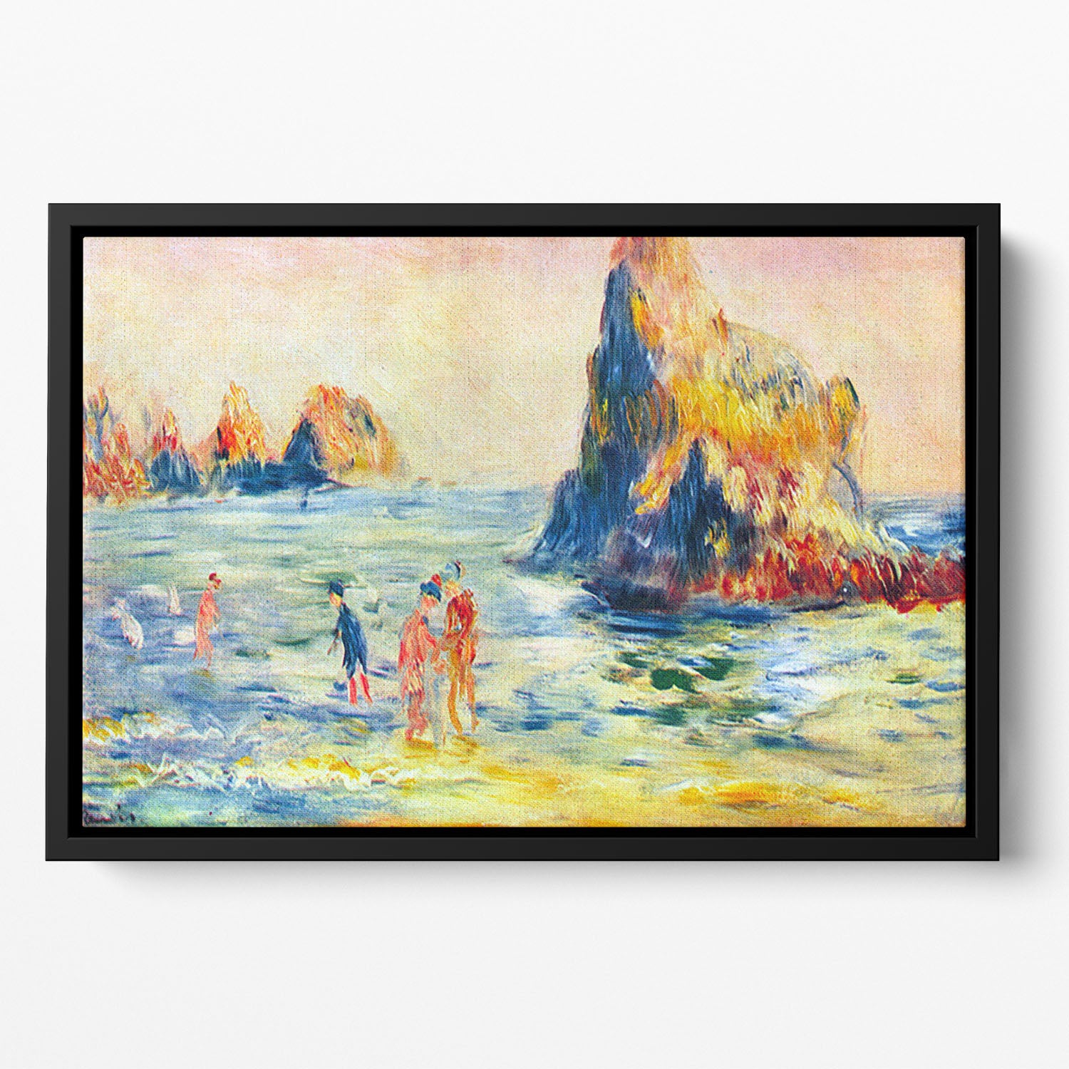 Cliffs at Guernsey by Renoir Floating Framed Canvas