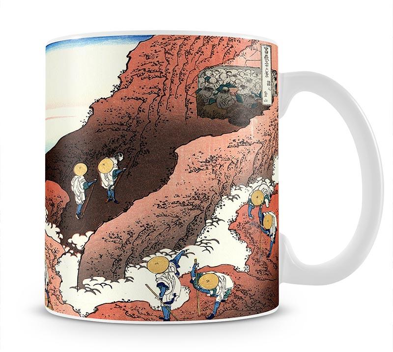 Climbing on Mt. Fuji by Hokusai Mug - Canvas Art Rocks - 1