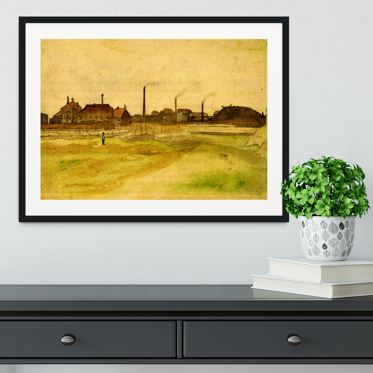 Coalmine in the Borinage by Van Gogh Framed Print - Canvas Art Rocks - 1