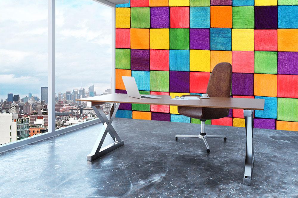 Colorful blocks Wall Mural Wallpaper - Canvas Art Rocks - 3