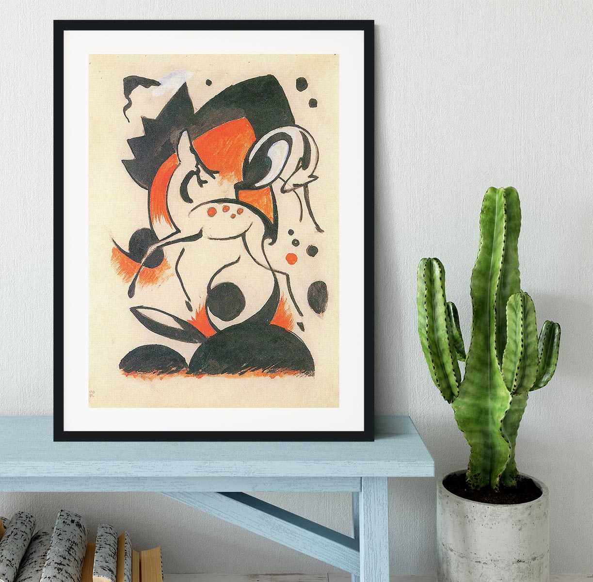 Composition with two deer by Franz Marc Framed Print - Canvas Art Rocks - 1