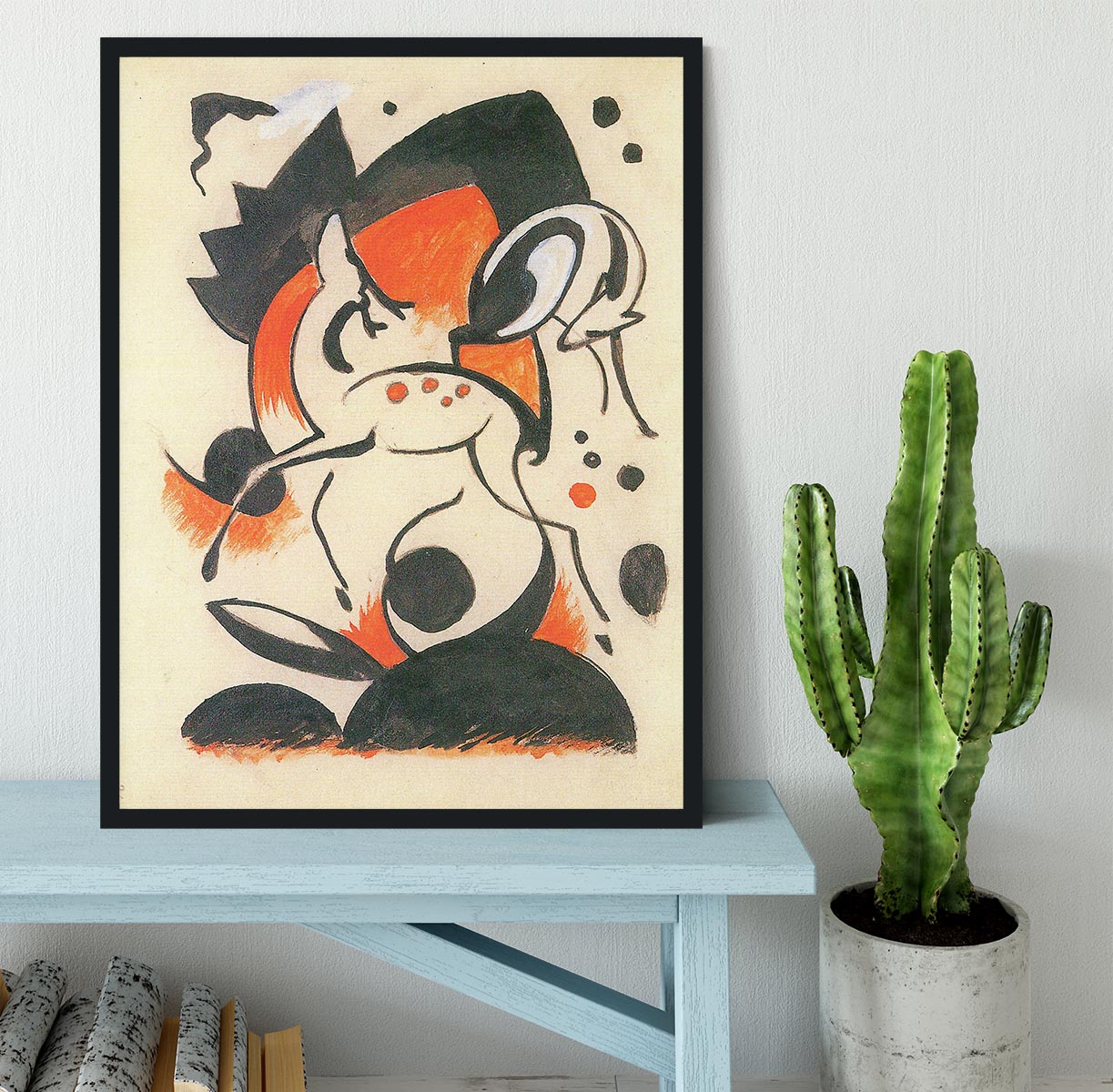 Composition with two deer by Franz Marc Framed Print - Canvas Art Rocks - 2
