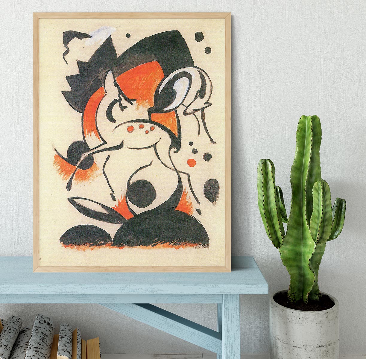 Composition with two deer by Franz Marc Framed Print - Canvas Art Rocks - 4