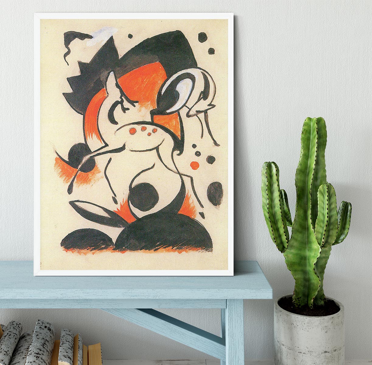 Composition with two deer by Franz Marc Framed Print - Canvas Art Rocks -6