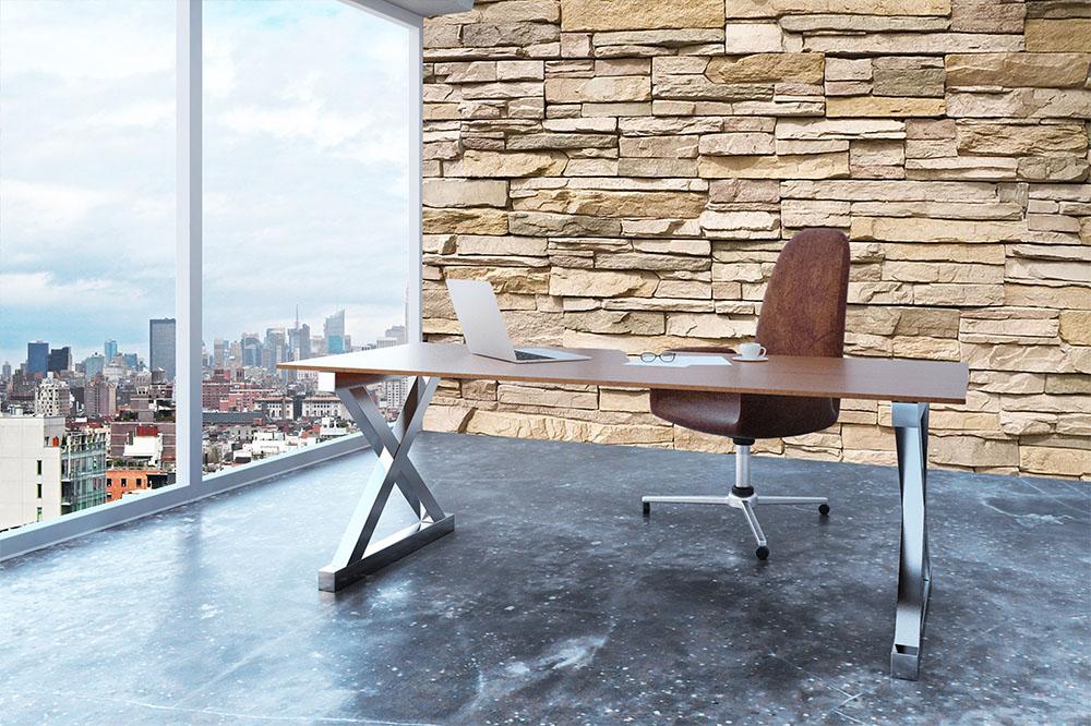 Contemporary stacked stone Wall Mural Wallpaper - Canvas Art Rocks - 3