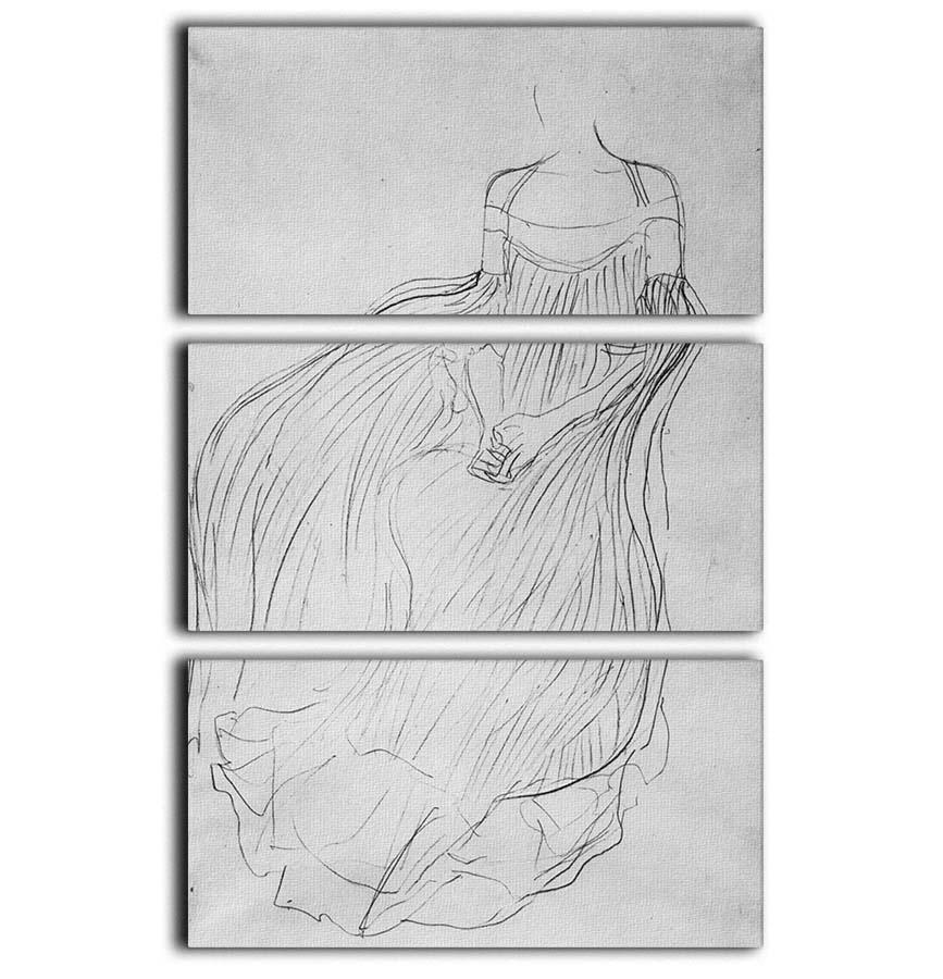 Costume study by Klimt 3 Split Panel Canvas Print - Canvas Art Rocks - 1