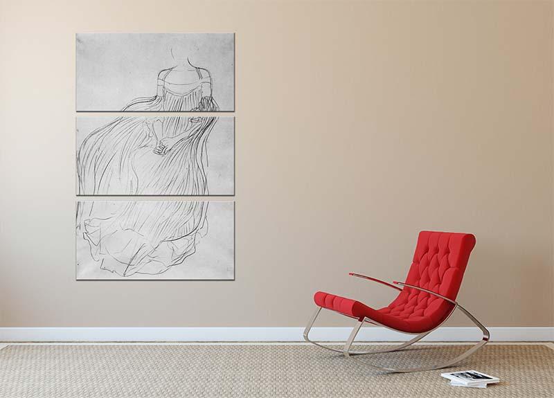 Costume study by Klimt 3 Split Panel Canvas Print - Canvas Art Rocks - 2