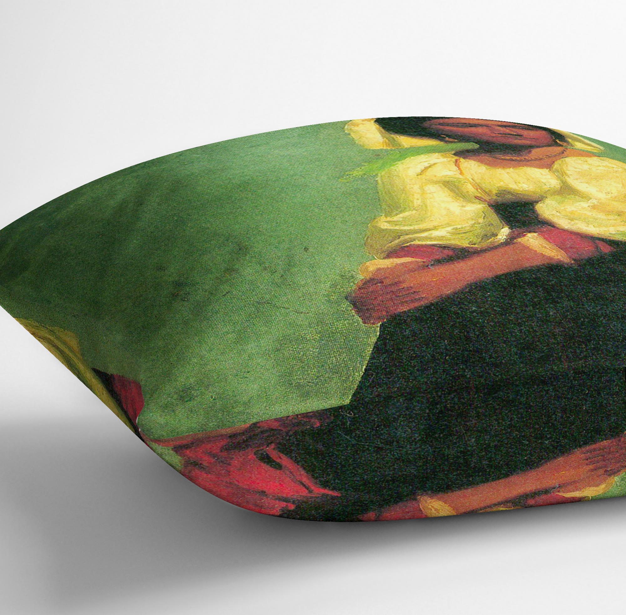 Costume study of a seated woman by Bierstadt Cushion - Canvas Art Rocks - 3