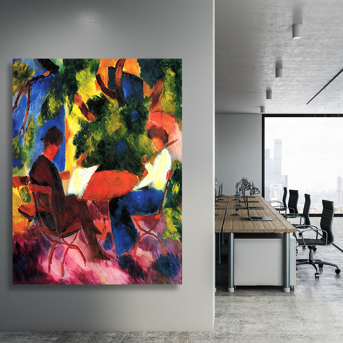 Couple at the garden table by Macke Canvas Print or Poster - Canvas Art Rocks - 3