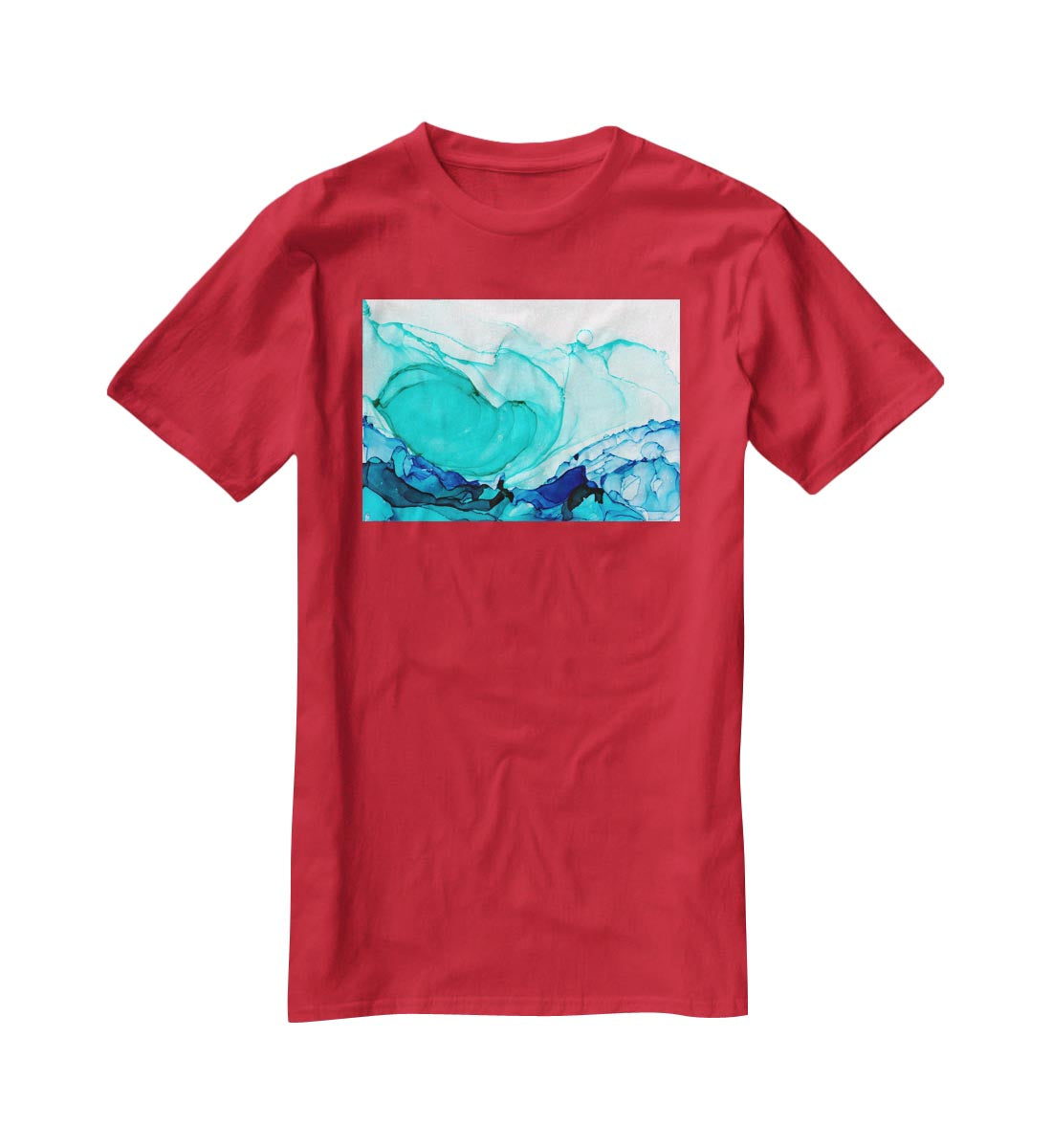 Cracked Blue and Teal Marble T-Shirt - Canvas Art Rocks - 4