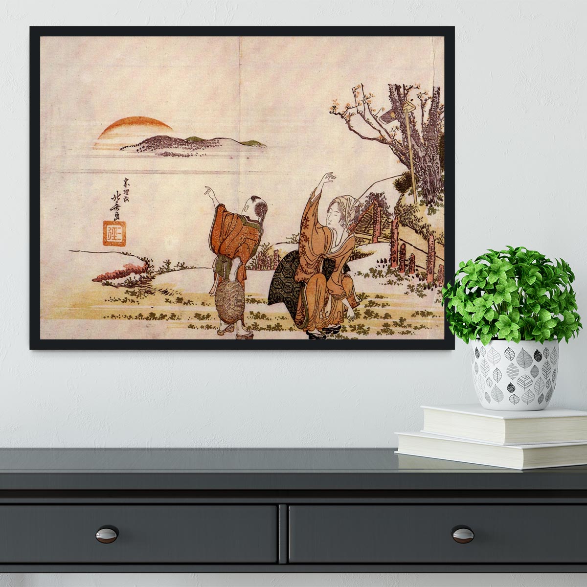 Crazy poetry by Hokusai Framed Print - Canvas Art Rocks - 2