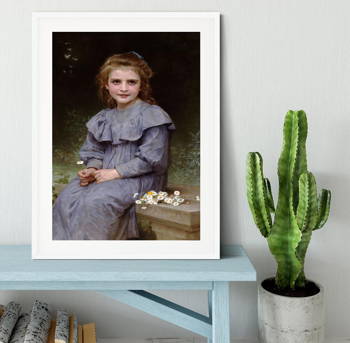 Daisies By Bouguereau Framed Print - Canvas Art Rocks - 5