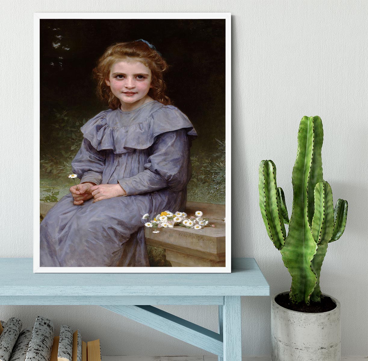 Daisies By Bouguereau Framed Print - Canvas Art Rocks -6