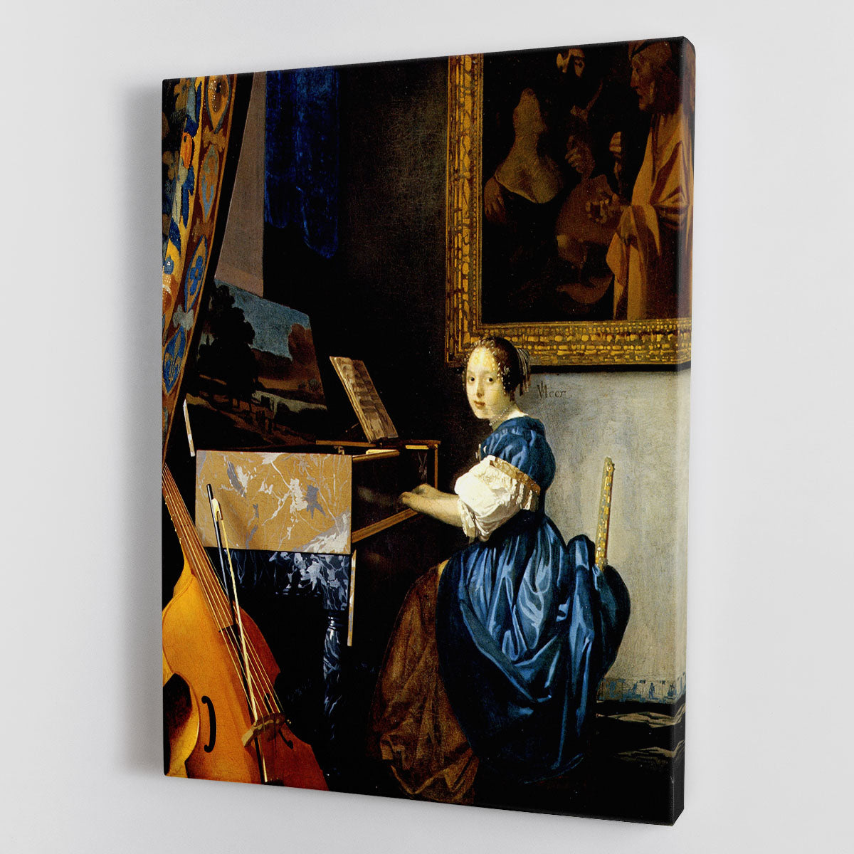 Dame on spinet by Vermeer Canvas Print or Poster - Canvas Art Rocks - 1