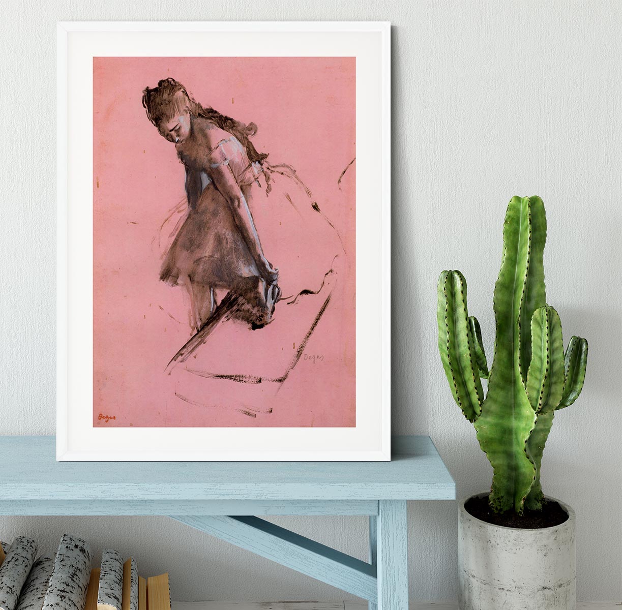 Dancer slipping on her shoe by Degas Framed Print - Canvas Art Rocks - 5