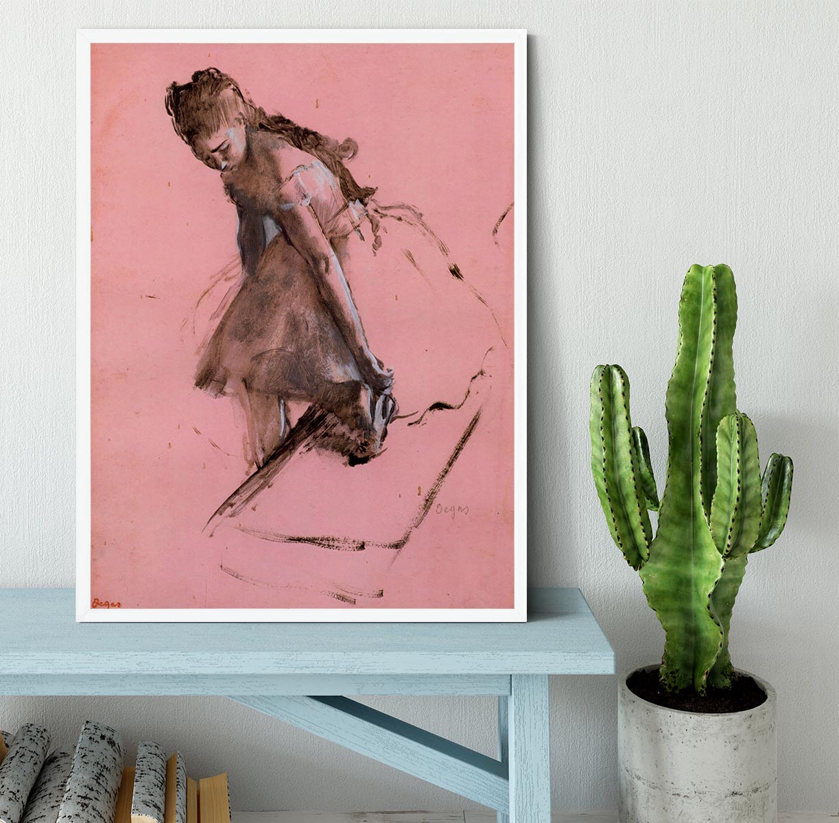 Dancer slipping on her shoe by Degas Framed Print - Canvas Art Rocks -6