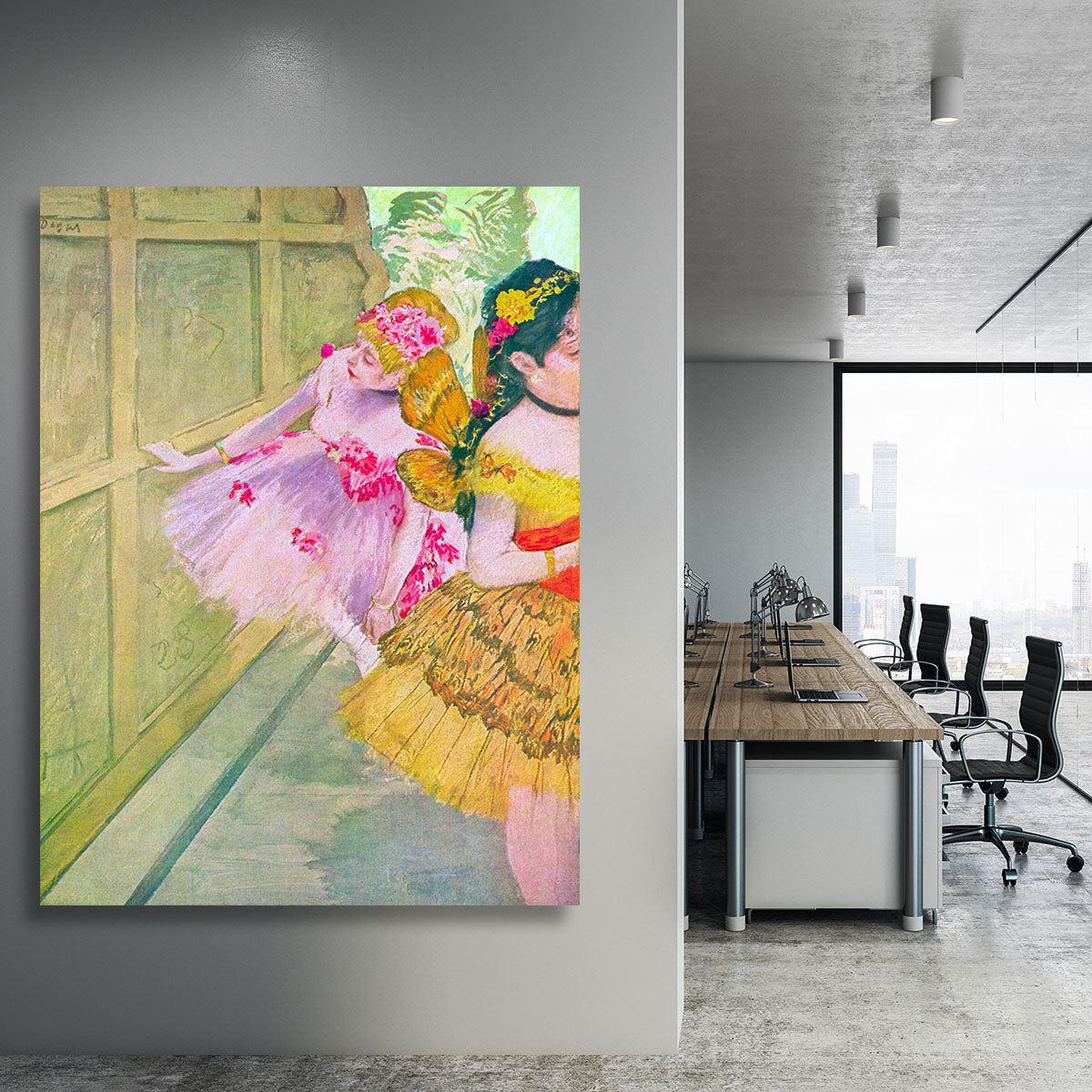 Dancers behind a backdrop by Degas Canvas Print or Poster - Canvas Art Rocks - 3