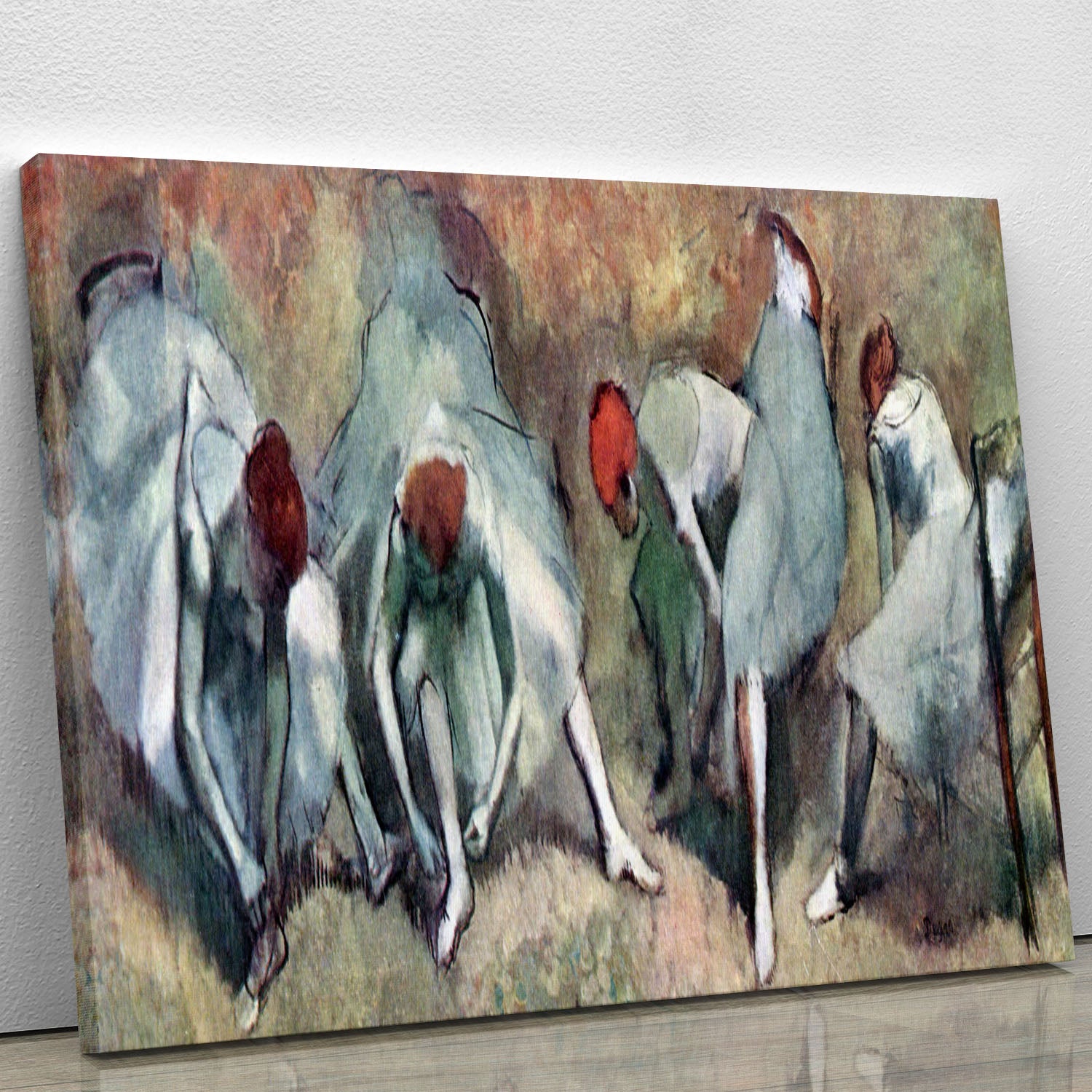 Dancers lace their shoes by Degas Canvas Print or Poster - Canvas Art Rocks - 1