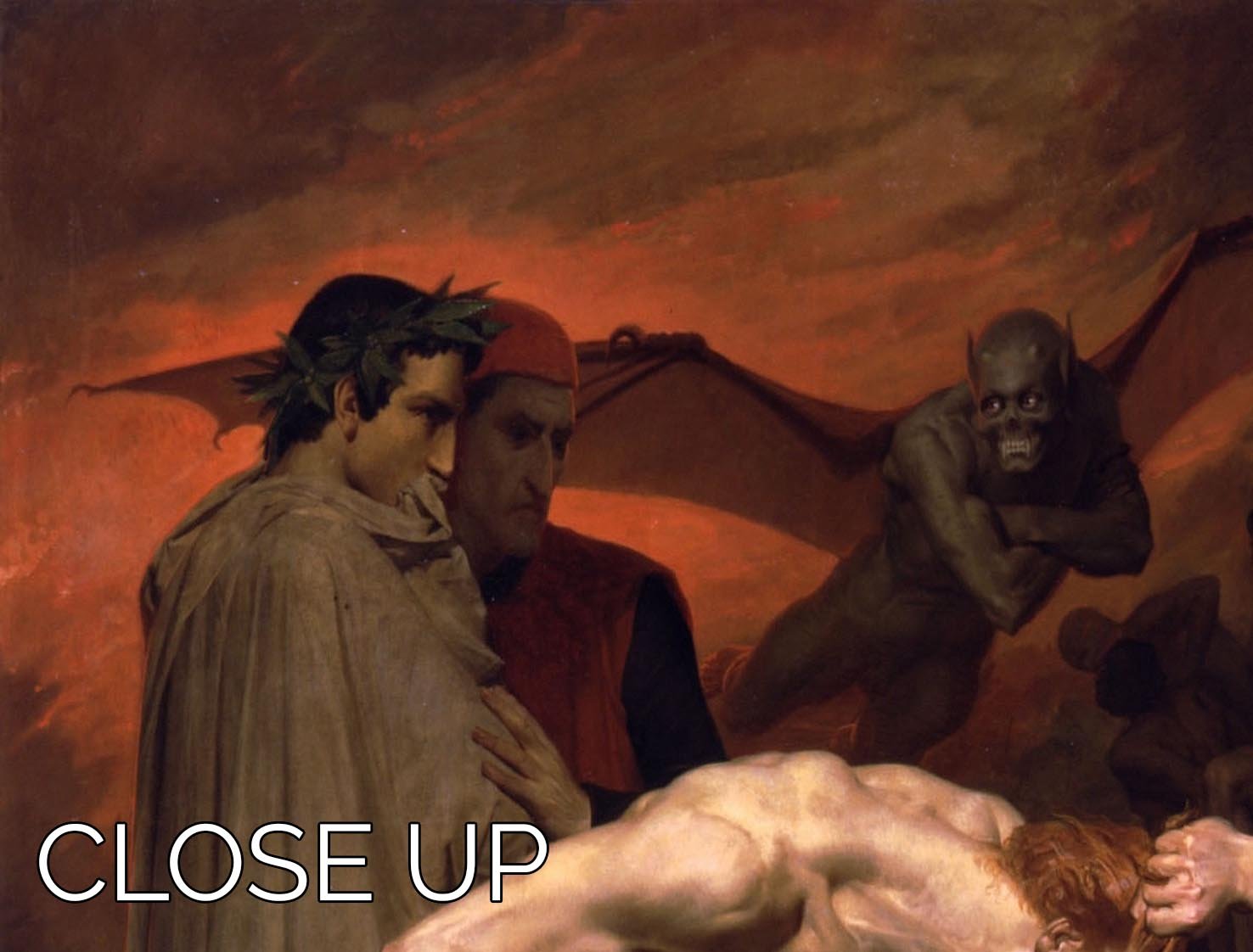 Dante And Virgil In Hell By Bouguereau 3 Split Panel Canvas Print - Canvas Art Rocks - 3