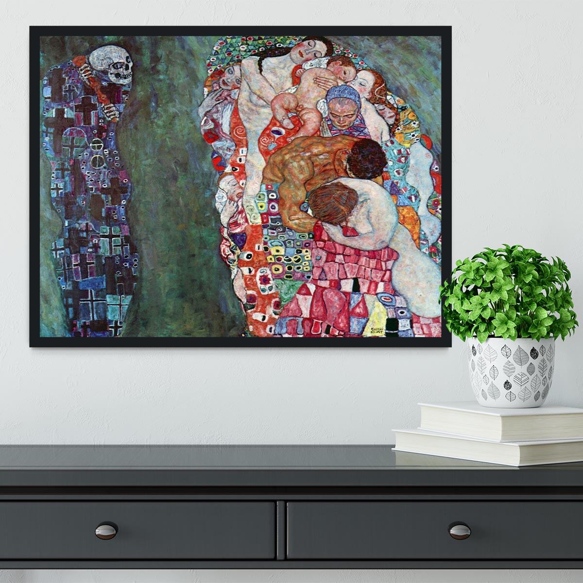 Death and Life by Klimt Framed Print - Canvas Art Rocks - 2