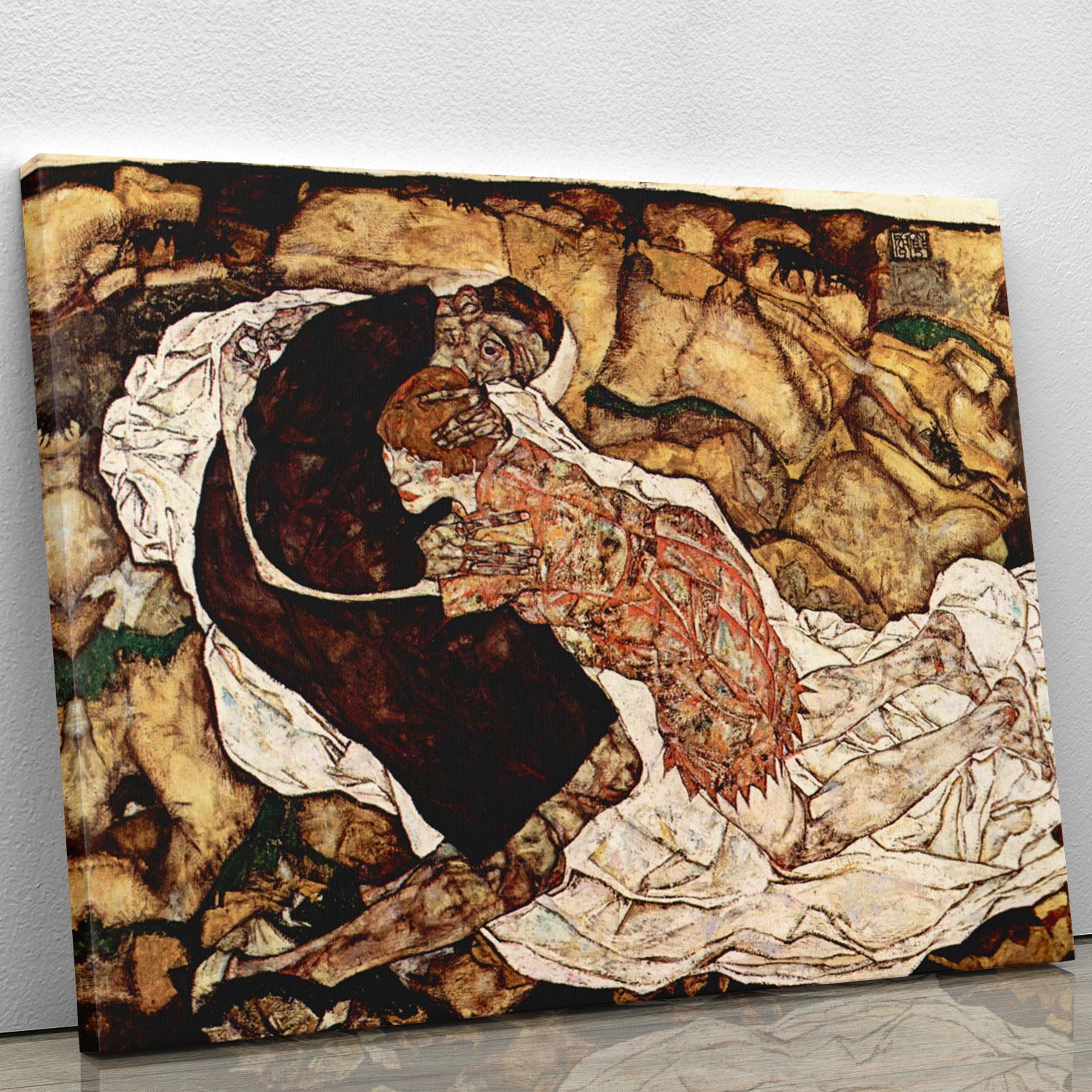 Death and the Woman by Egon Schiele Canvas Print or Poster - Canvas Art Rocks - 1