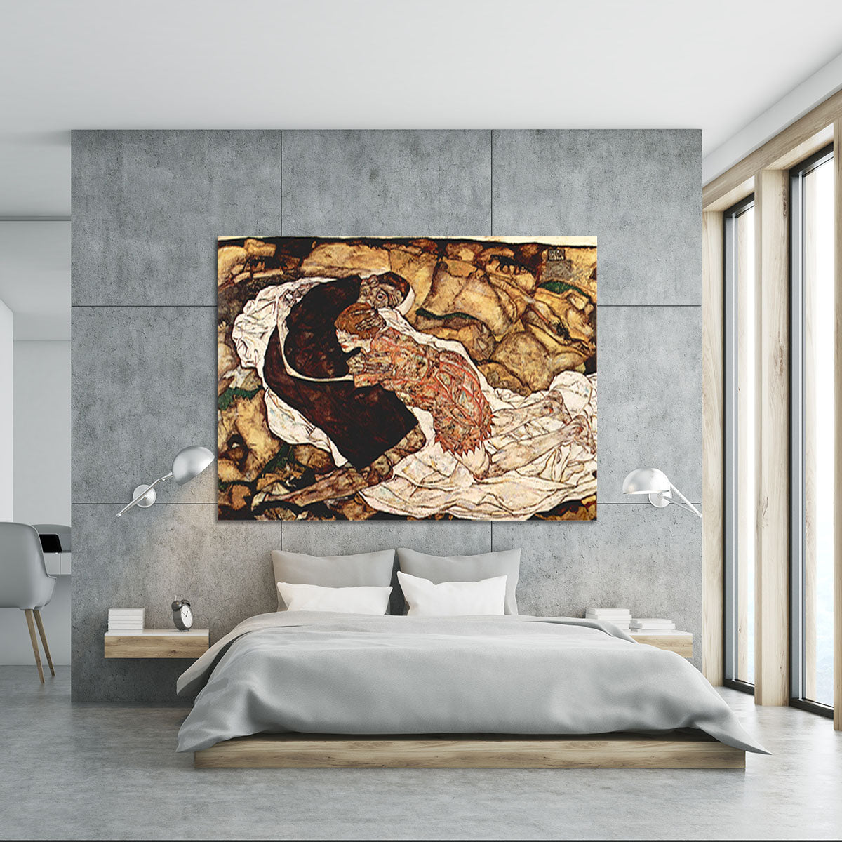 Death and the Woman by Egon Schiele Canvas Print or Poster - Canvas Art Rocks - 5