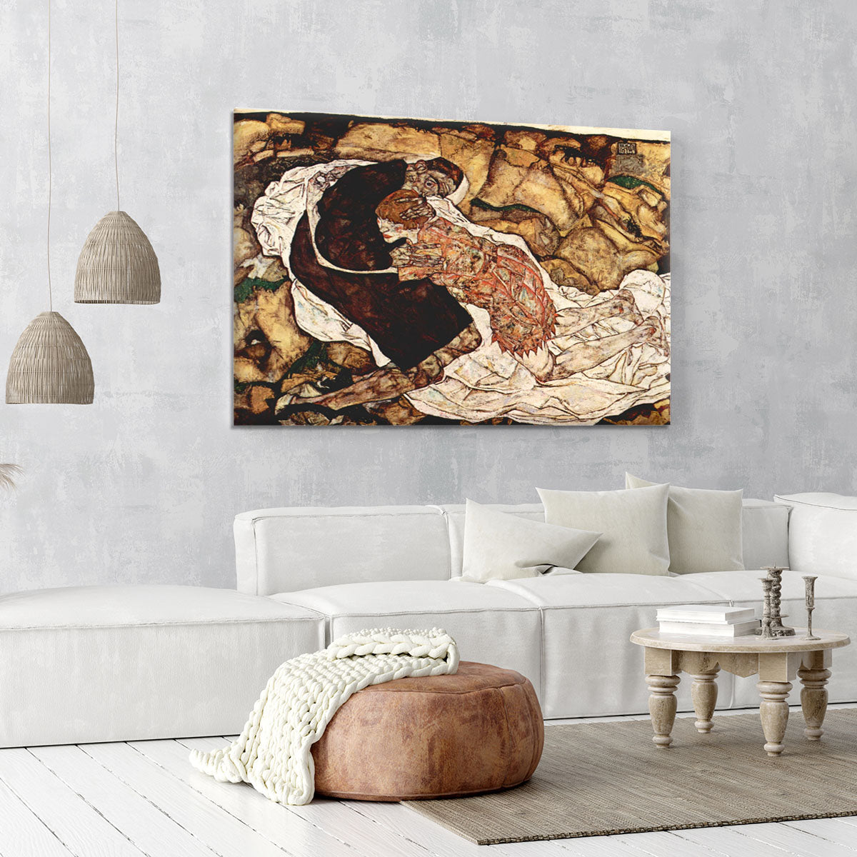 Death and the Woman by Egon Schiele Canvas Print or Poster - Canvas Art Rocks - 6