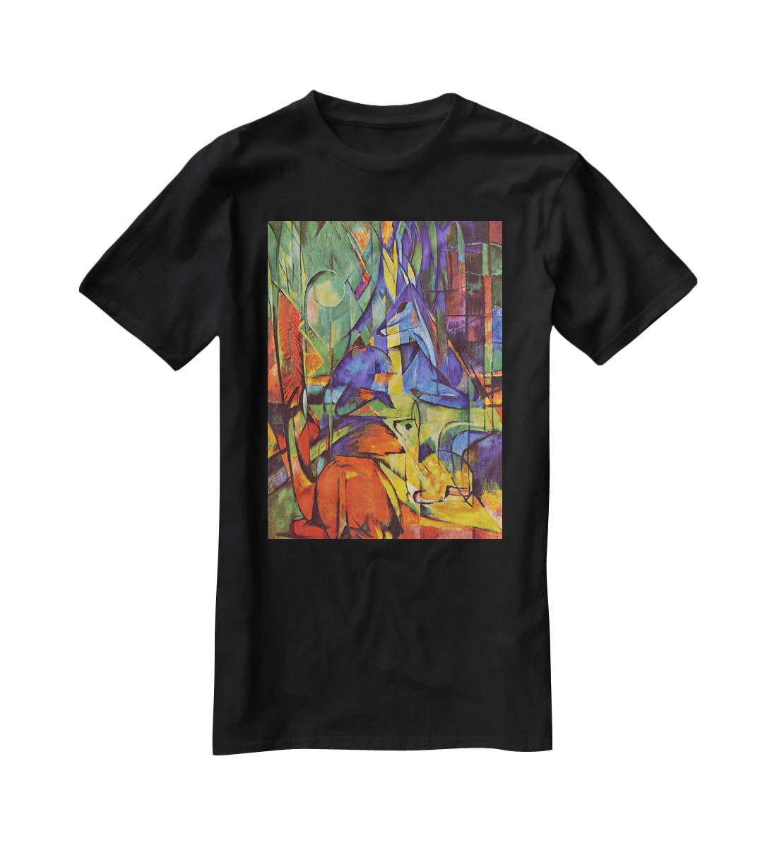 Deer in Forest by Franz Marc T-Shirt - Canvas Art Rocks - 1