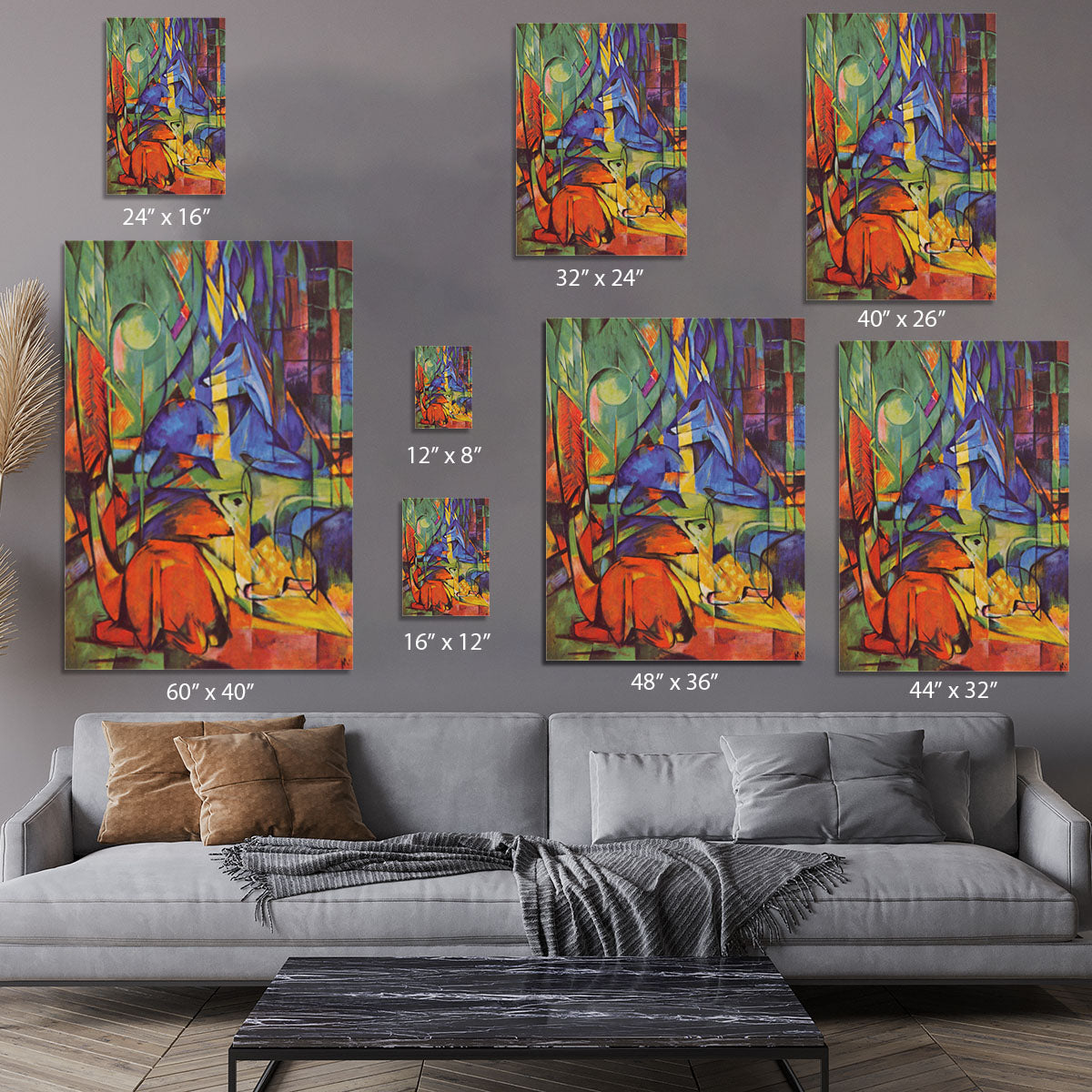 Deer in Forest by Franz Marc Canvas Print or Poster - Canvas Art Rocks - 7