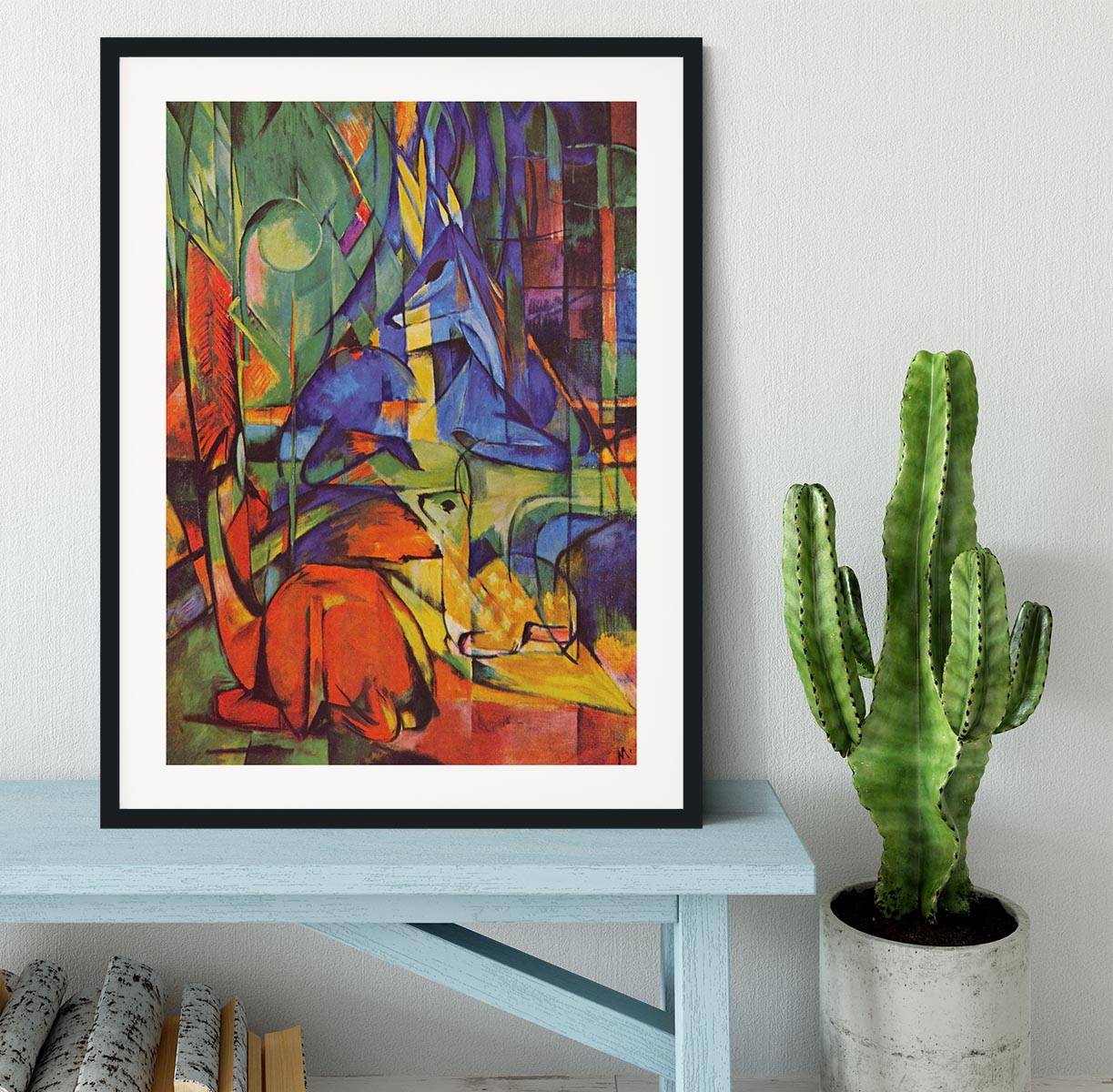 Deer in Forest by Franz Marc Framed Print - Canvas Art Rocks - 1