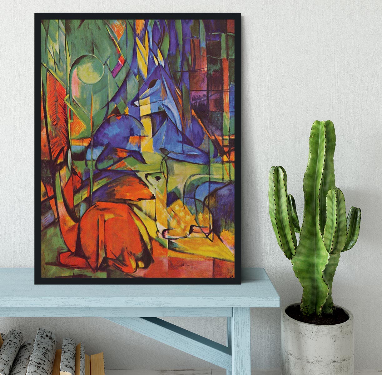 Deer in Forest by Franz Marc Framed Print - Canvas Art Rocks - 2