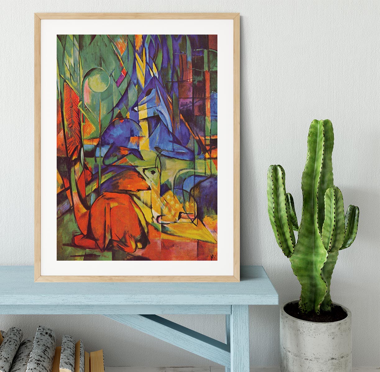 Deer in Forest by Franz Marc Framed Print - Canvas Art Rocks - 3