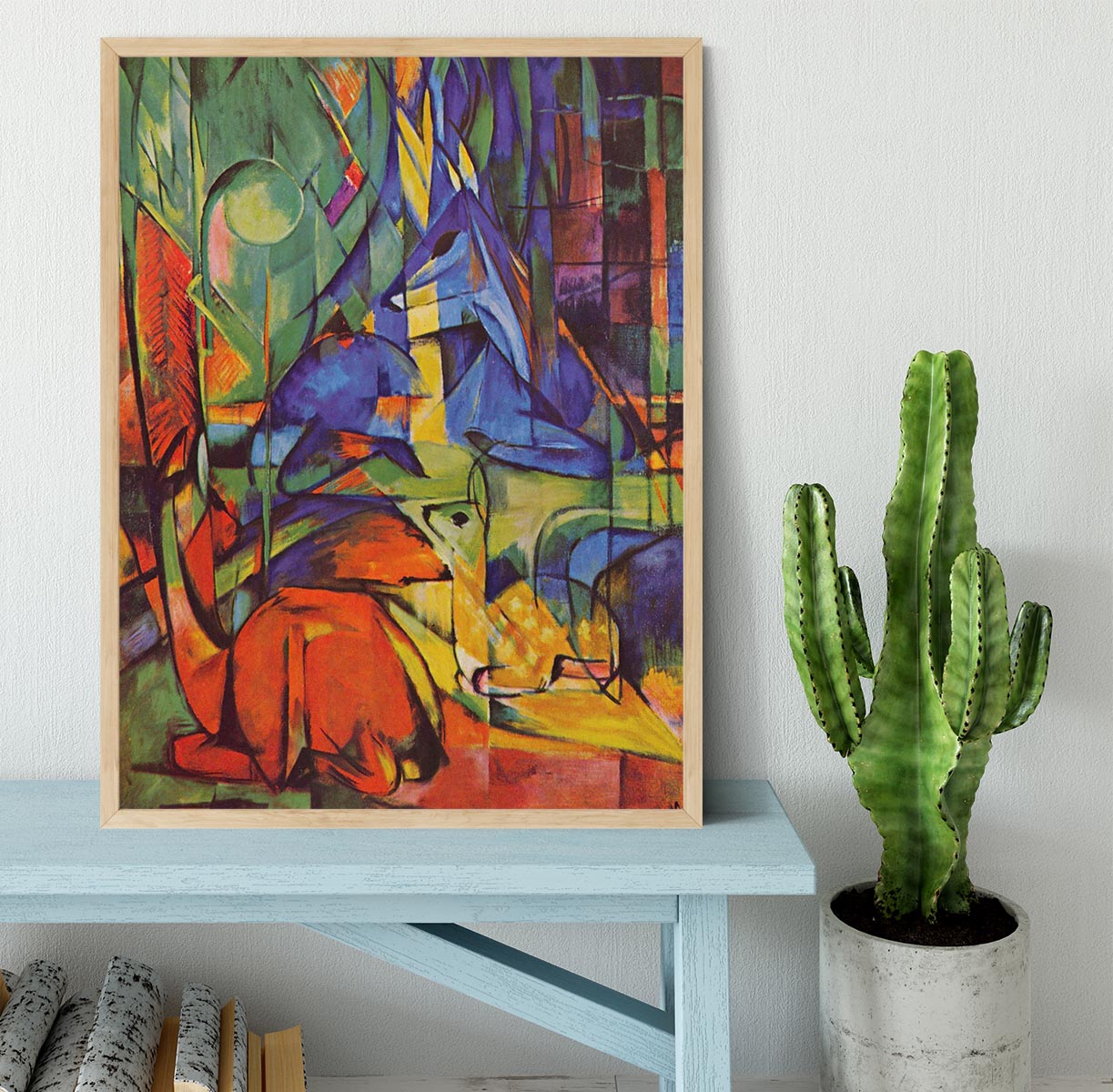 Deer in Forest by Franz Marc Framed Print - Canvas Art Rocks - 4